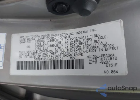 2004 Toyota Sienna Xle Limited from USA, damaged, VIN 5TDBA22C24S024151